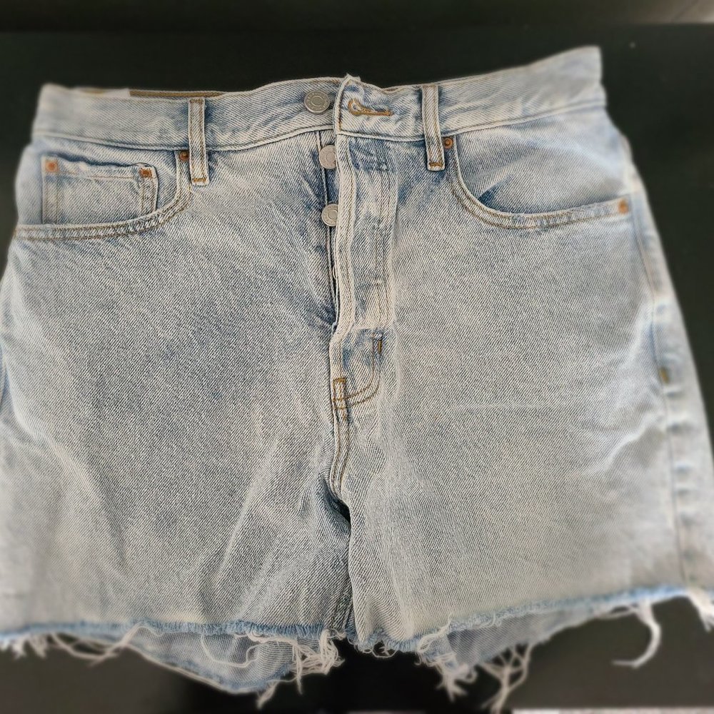 Pac Sun High Waist Light Wash Jean Shorts